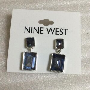 Nine West Silver and Dark Blue Earrings